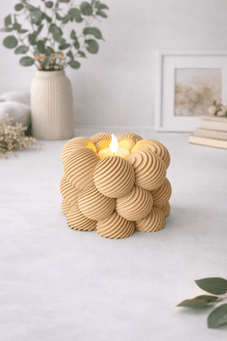 Bubble свещник - пясъчно бежов