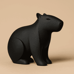 Скулптура капибара, страничен изглед