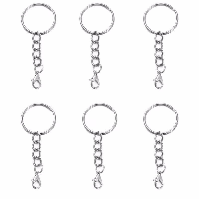 Халка за ключодържател с верижка и карабинер - на брой
