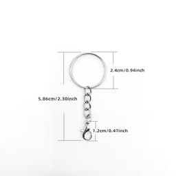 Халка за ключодържател с верижка и карабинер - размери