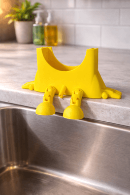 Квадратна поставка за гъба - лимонено жълт вариант