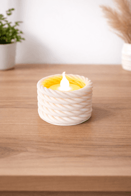 Rope свещник - айвъри бял