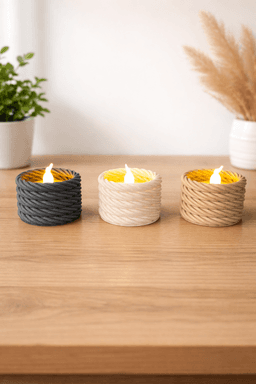 Rope свещници - комплект от 3 броя