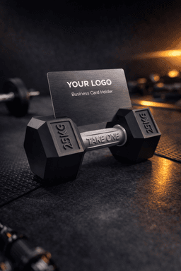 Поставка за визитки дъмбел - детайл