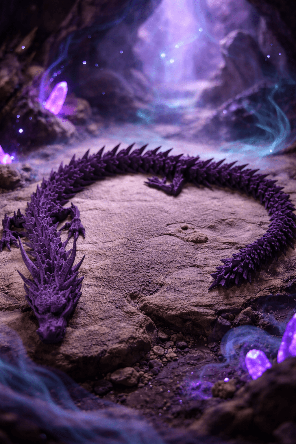 Лилав подвижен дракон