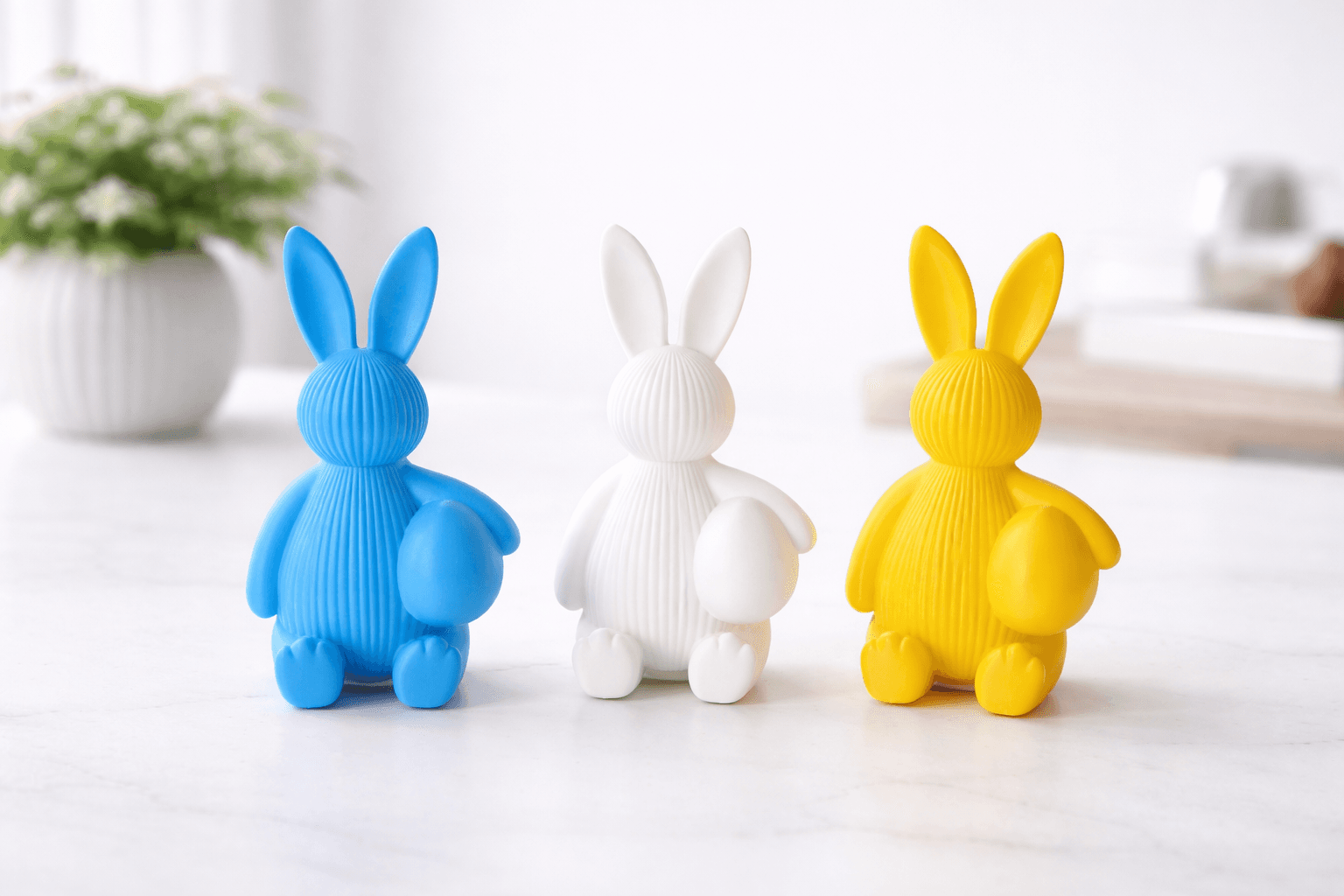 Ribbed Bunny with Egg ♡ - Модерен великденски декор