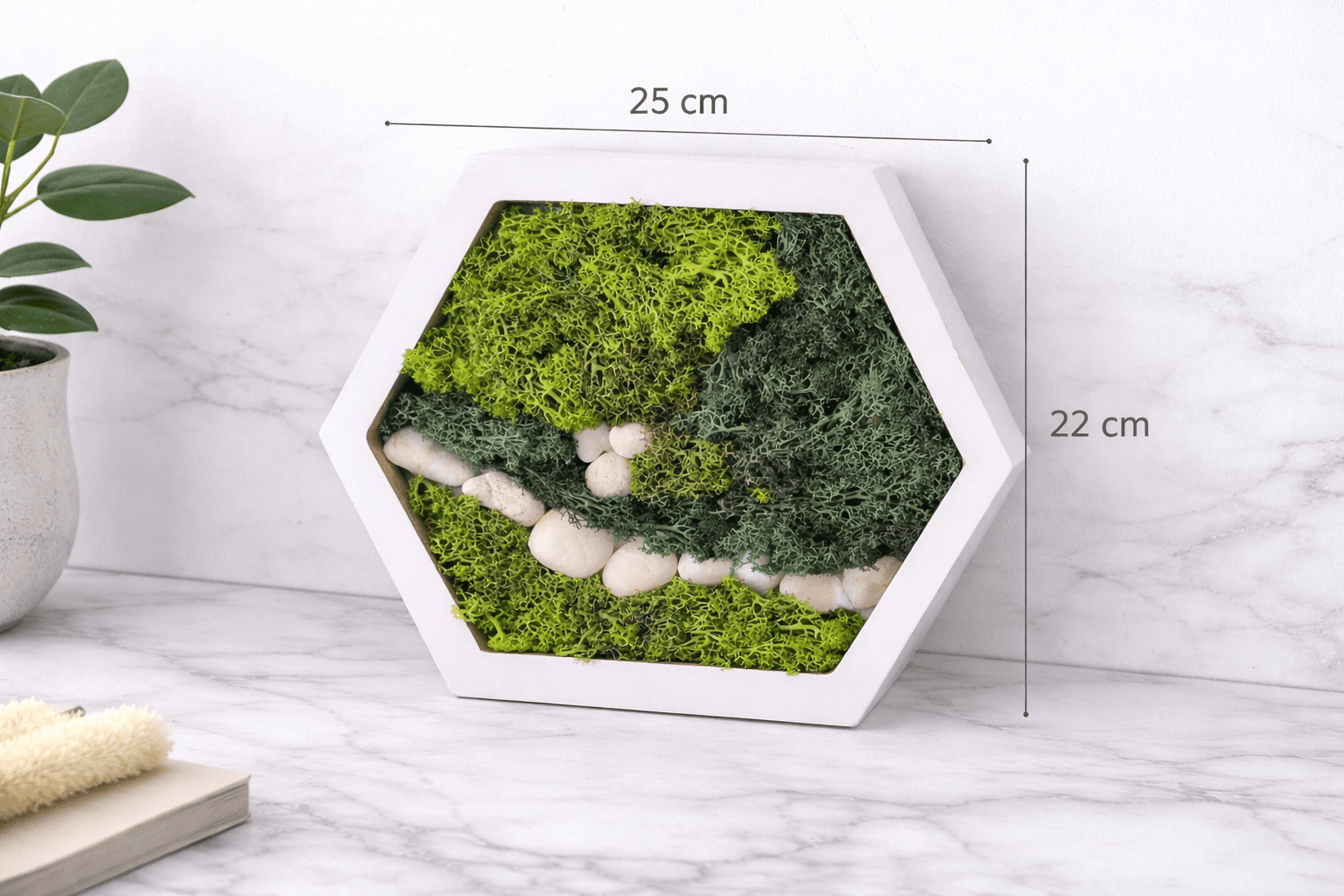 Жива картина със скандинавски мъх - пчелна пита 25x22 см